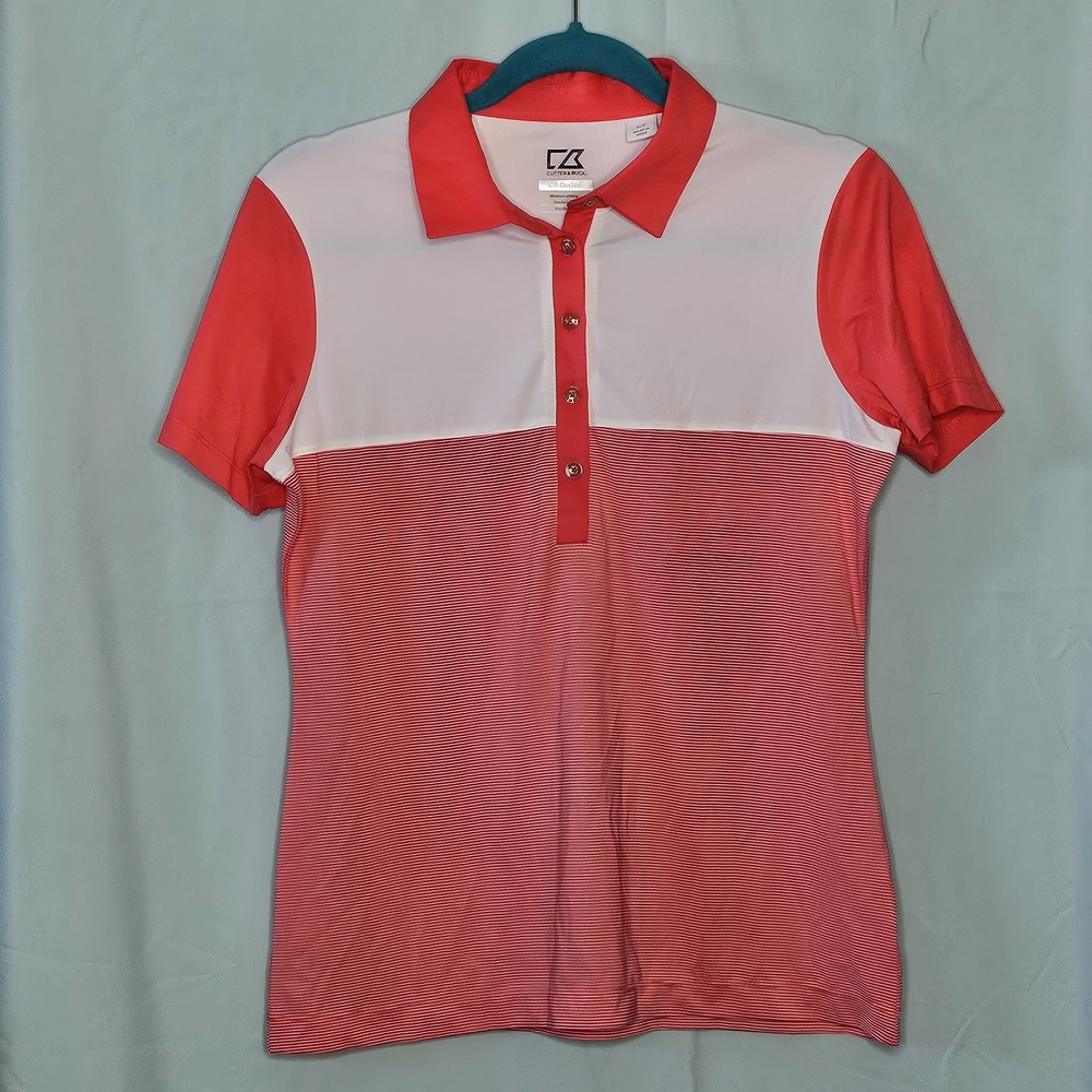 Cutter & Buck Women's Red and White Polo Shirt